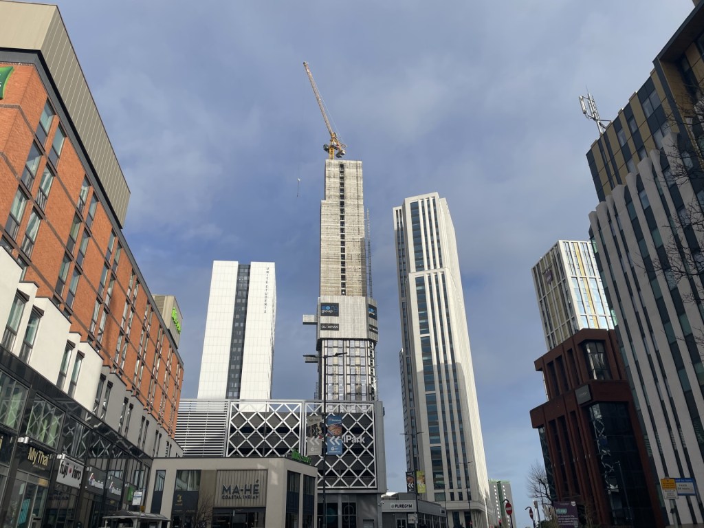 Image showing Merrion Way development in the background, overlooking Leeds City Centre