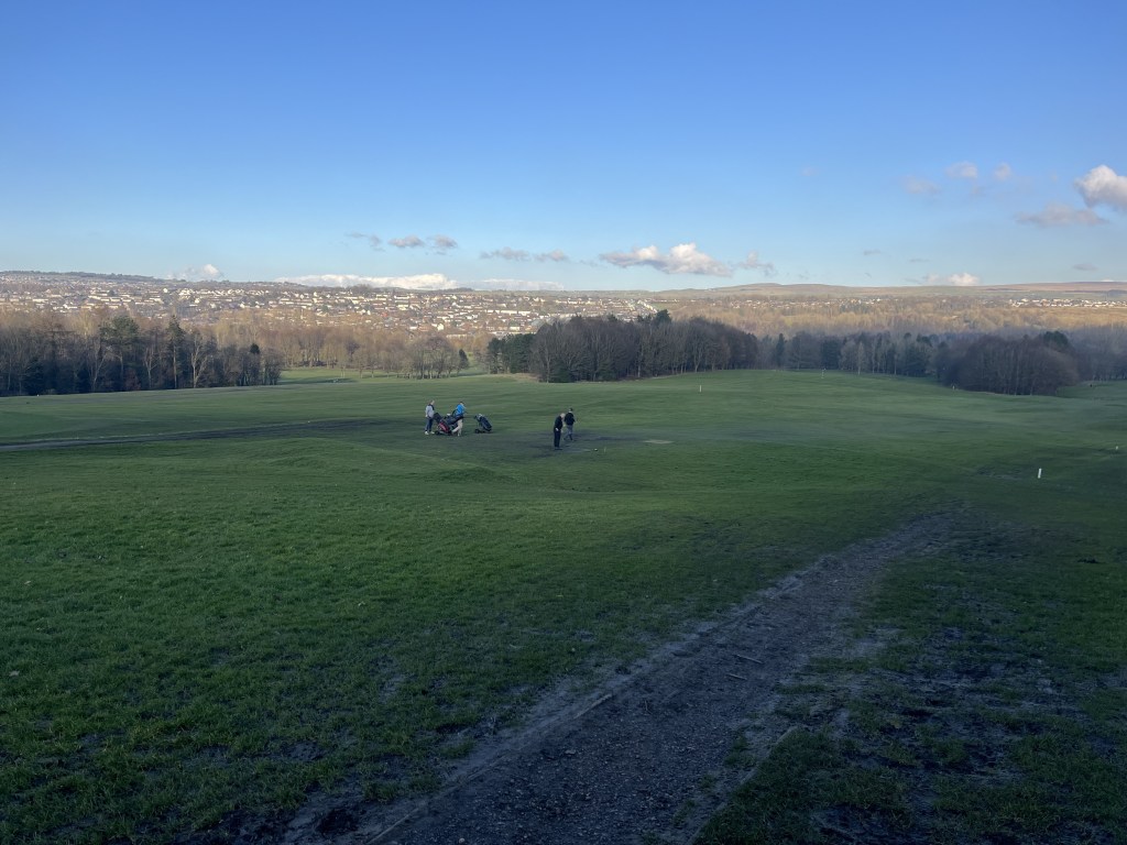 View out onto a golf course