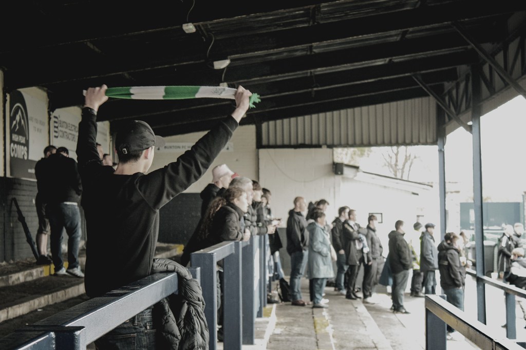 A single farsley fan amongst the away end
